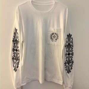 Chrome Hearts White Long-Sleeve Pocket Tee
